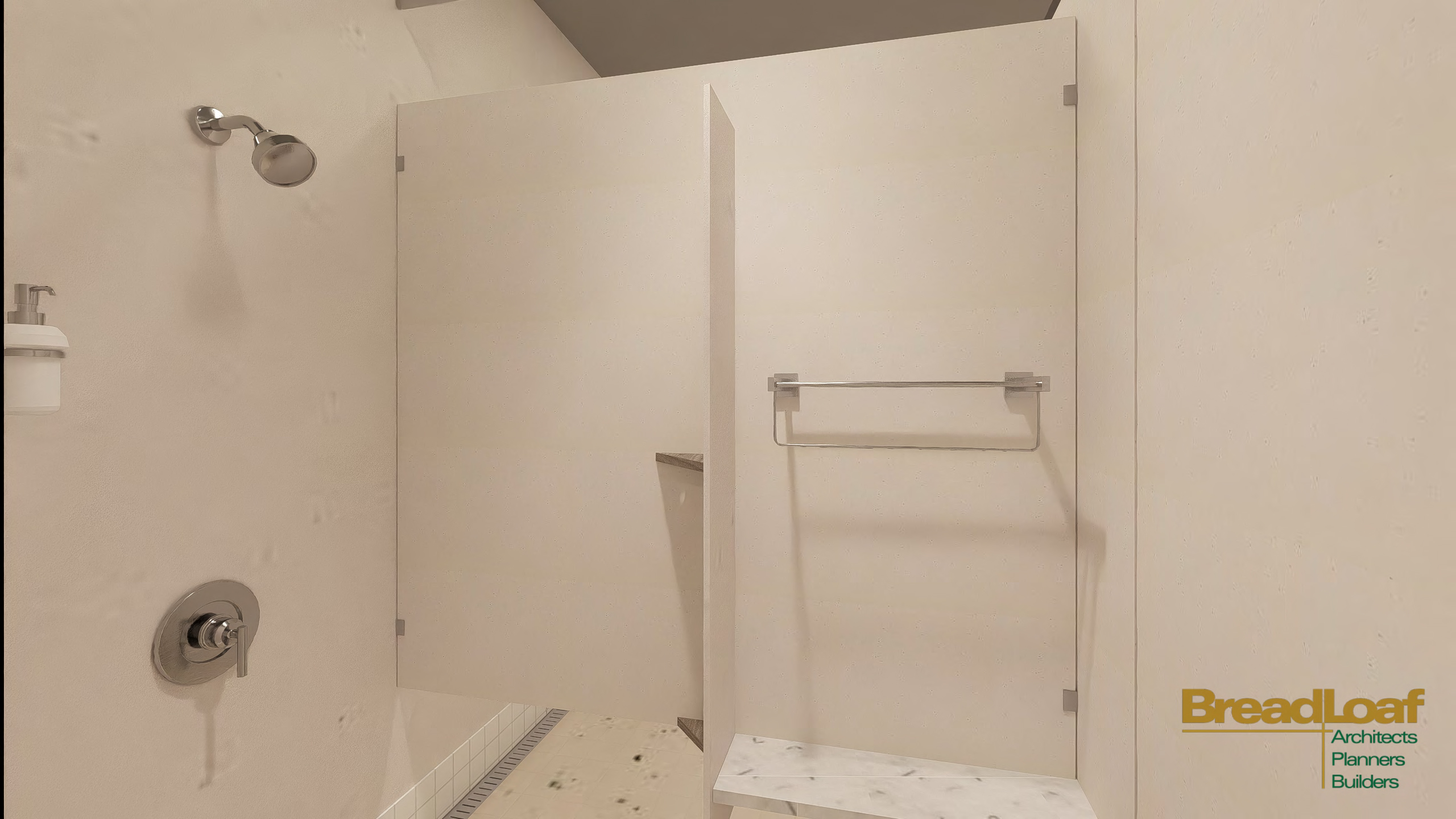 Architectural rendering of new UVAC shower stalls