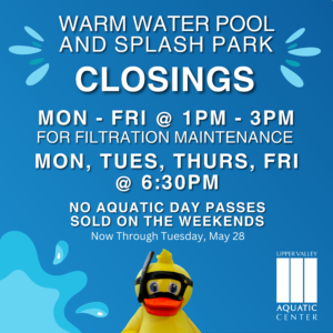 UVAC Warm Water Pool Closures 050724
