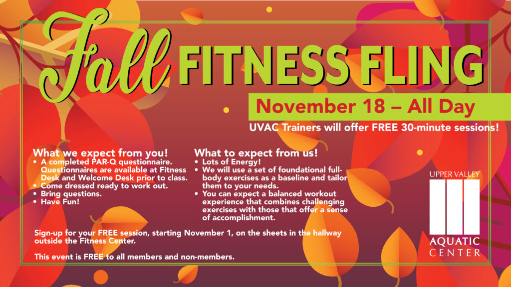 UVAC Fall Fitness Fling on Monday, November 18, 2024